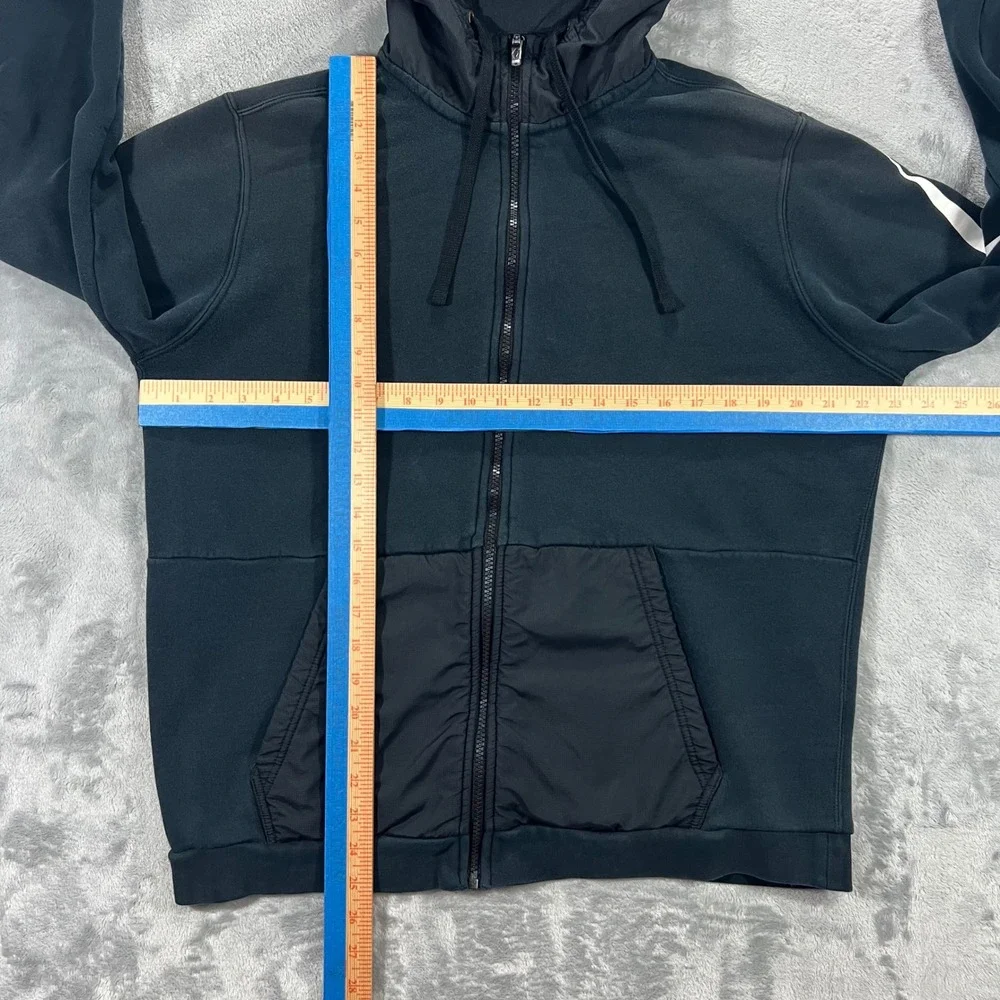 NIKE Full‎ Zip Hoodie Mens Large Black Oversized Swoosh 804714-010 Casual